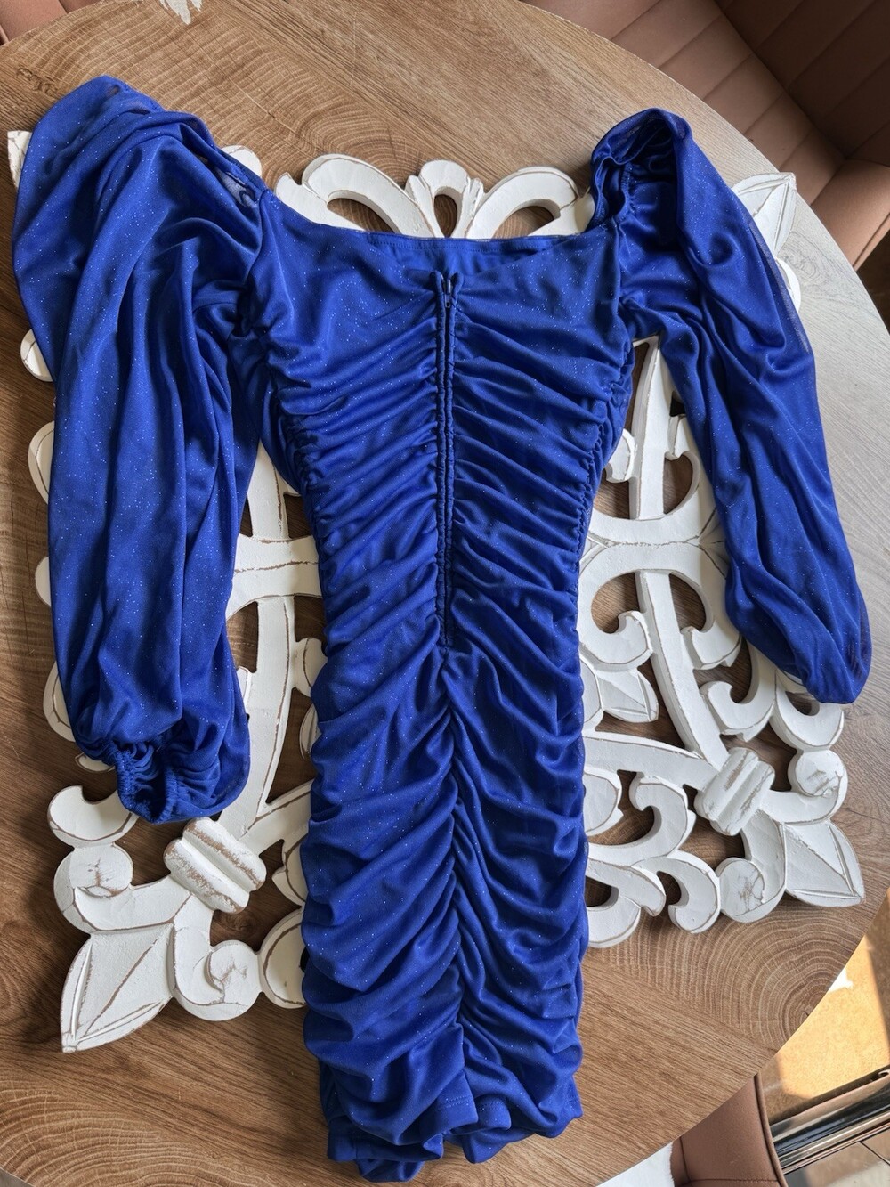 b darlin dress Size 9/10 Long Sleeve Body Con Style Dress Blue Juniors Formal